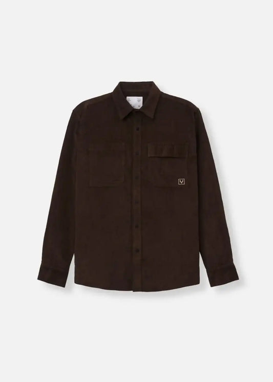 Áo Sơ Mi Tay Dài Vải Corduroy Ít Nhăn No Style M65 Nâu Đậm - YaMe.vn