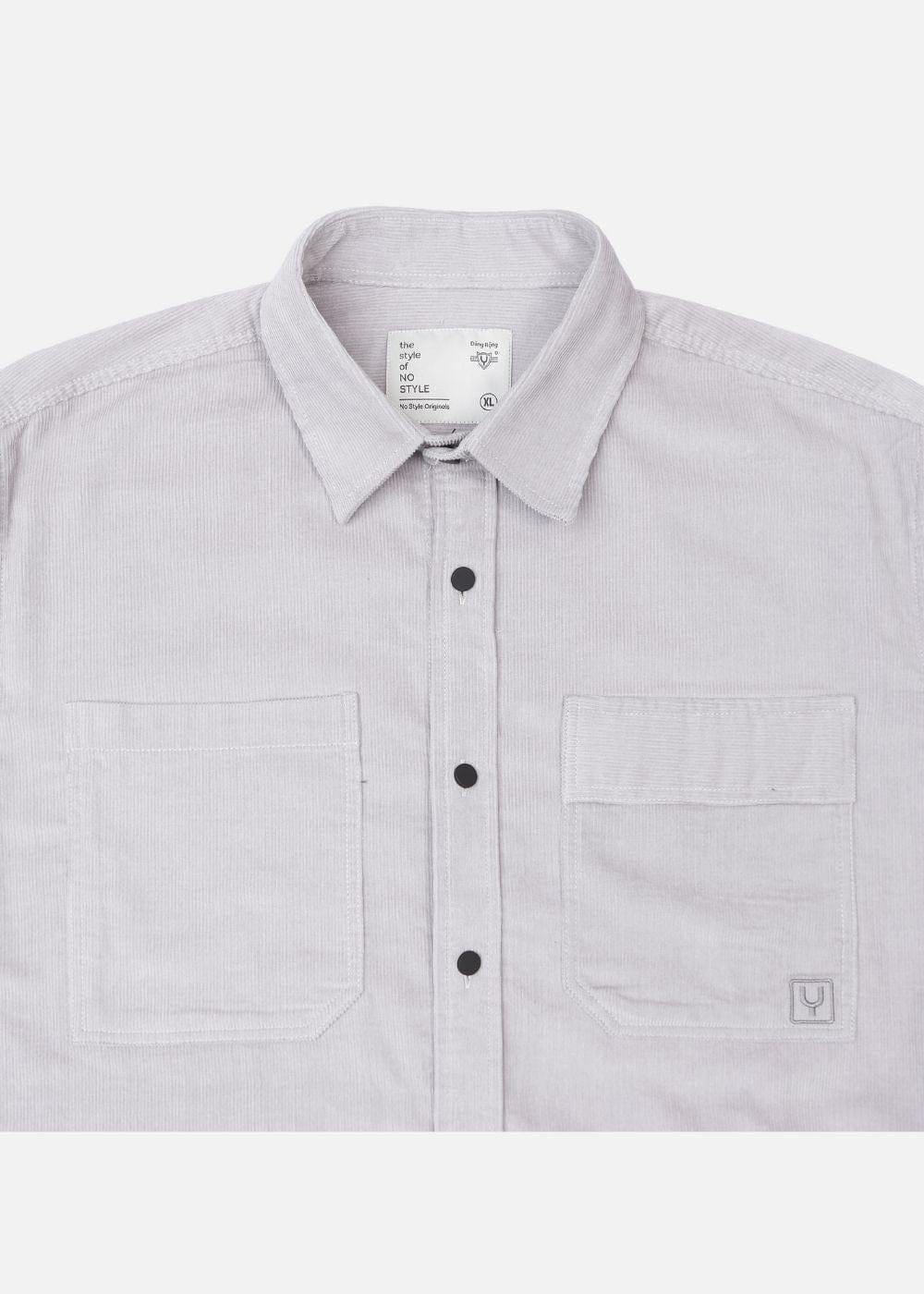 Áo Sơ Mi Tay Dài Vải Corduroy Ít Nhăn No Style M65 Xám - YaMe.vn