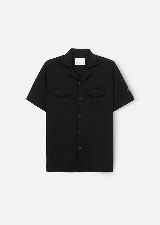 Áo Sơ Mi Cuban Họa Tiết Nổi Co Giãn No Style M82 Đen - YaMe.vn