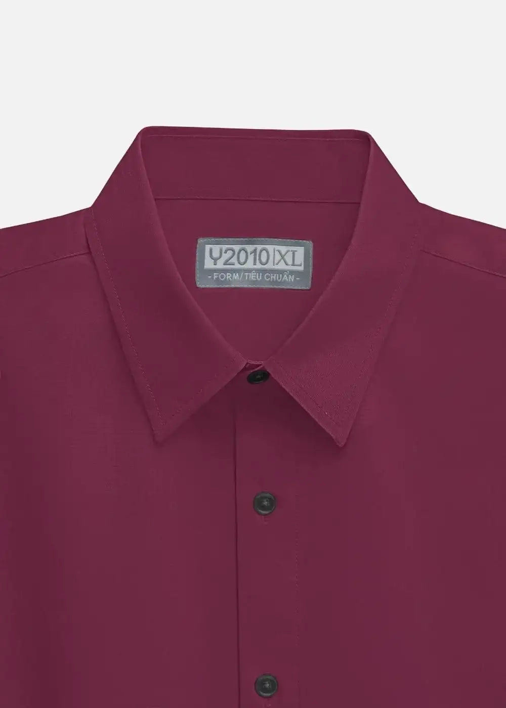 Áo Sơ Mi Tay Dài Modal Ít Nhăn Non Branded 19 Đỏ Đậm - YaMe.vn