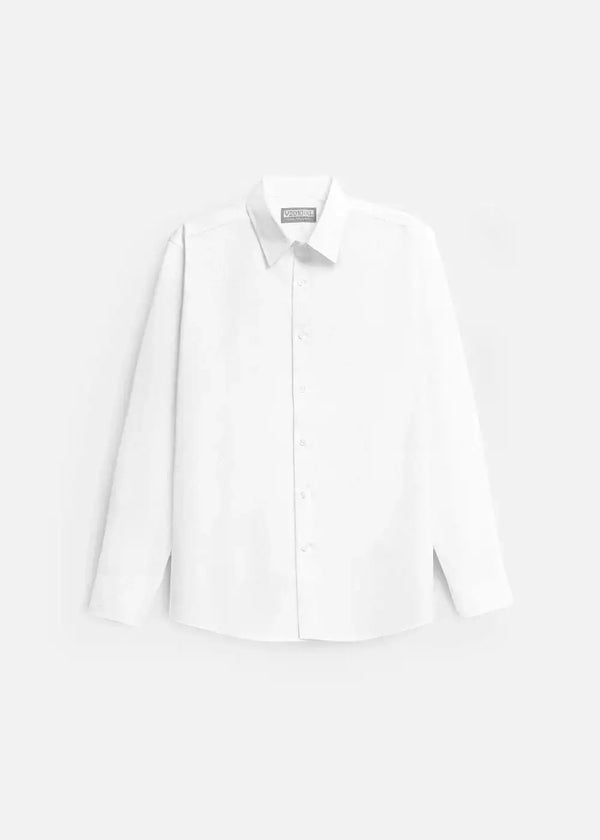 Áo Sơ Mi Tay Dài AirDry™ Siêu Nhẹ Non Branded 019 Màu Trắng Dáng Ôm Vừa F2