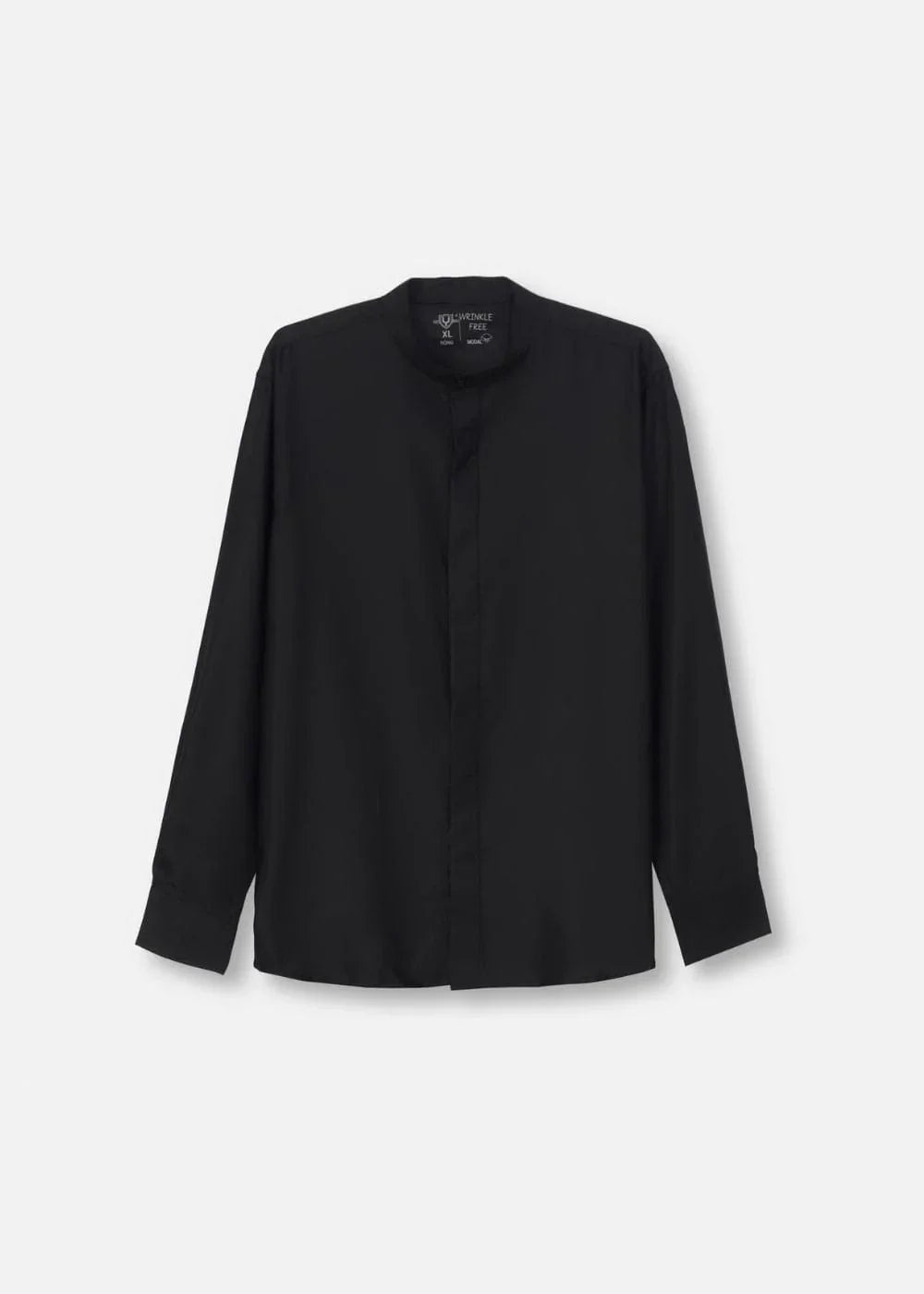 Áo Sơ Mi Cổ Trụ Vải Modal Mềm Mịn Ít Nhăn Non Branded 38 Đen - YaMe.vn