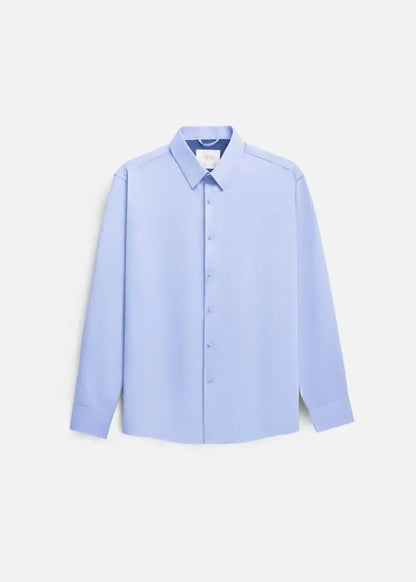 Áo Sơ Mi Tay Dài Vải Ngải Cứu Kháng Khuẩn The CEO 001 Xanh Dương Nhạt - YaMe.vn
