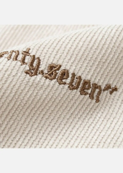 Áo Sơ Mi Tay Ngắn Vải Nhung Corduroy Retro Ít Nhăn Seventy Seven 22 Nâu Nhạt - YaMe.vn