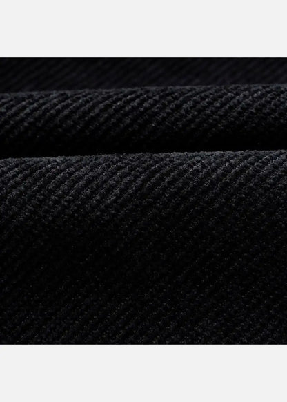 Áo Sơ Mi Tay Ngắn Vải Nhung Corduroy Retro Ít Nhăn Seventy Seven 22 Đen - YaMe.vn