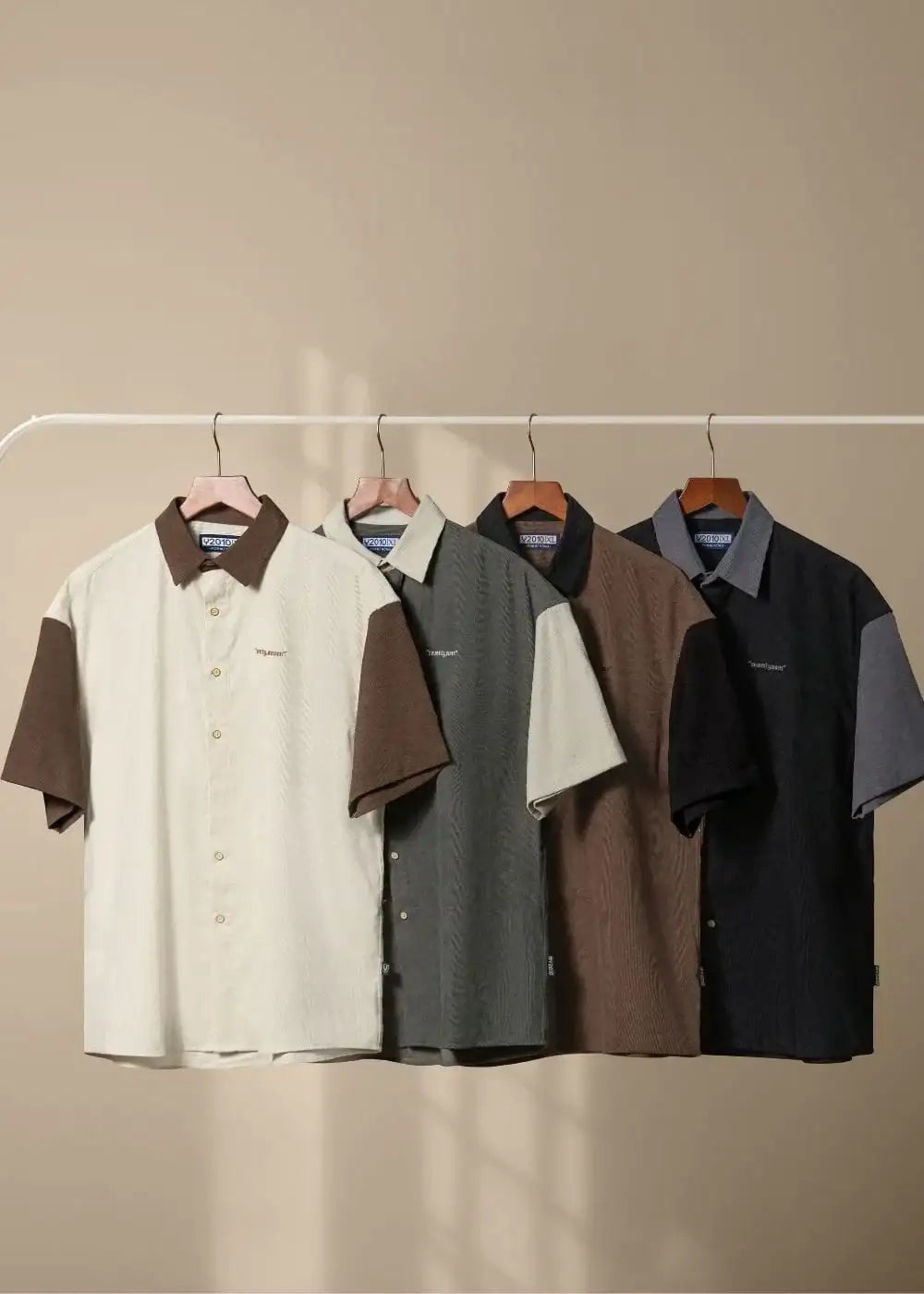 Áo Sơ Mi Tay Ngắn Vải Nhung Corduroy Retro Ít Nhăn Seventy Seven 22 Nâu Đen - YaMe.vn