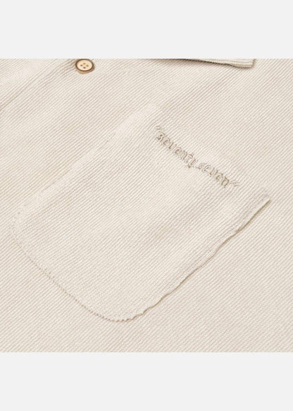 Áo Sơ Mi Cuban Corduroy Ít Nhăn Seventy Seven 23 Nâu Nhạt - YaMe.vn