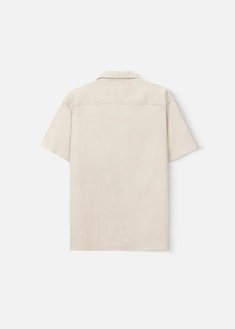 Áo Sơ Mi Cuban Corduroy Ít Nhăn Seventy Seven 23 Nâu Nhạt - YaMe.vn