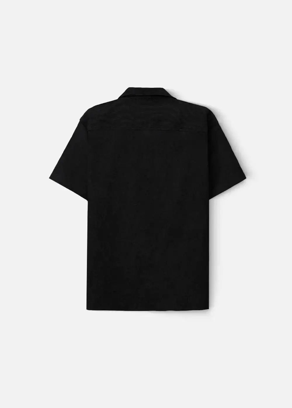 Áo Sơ Mi Cuban Corduroy Ít Nhăn Seventy Seven 23 Đen - YaMe.vn