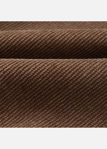 Áo Sơ Mi Cuban Corduroy Ít Nhăn Seventy Seven 23 Nâu Đậm - YaMe.vn