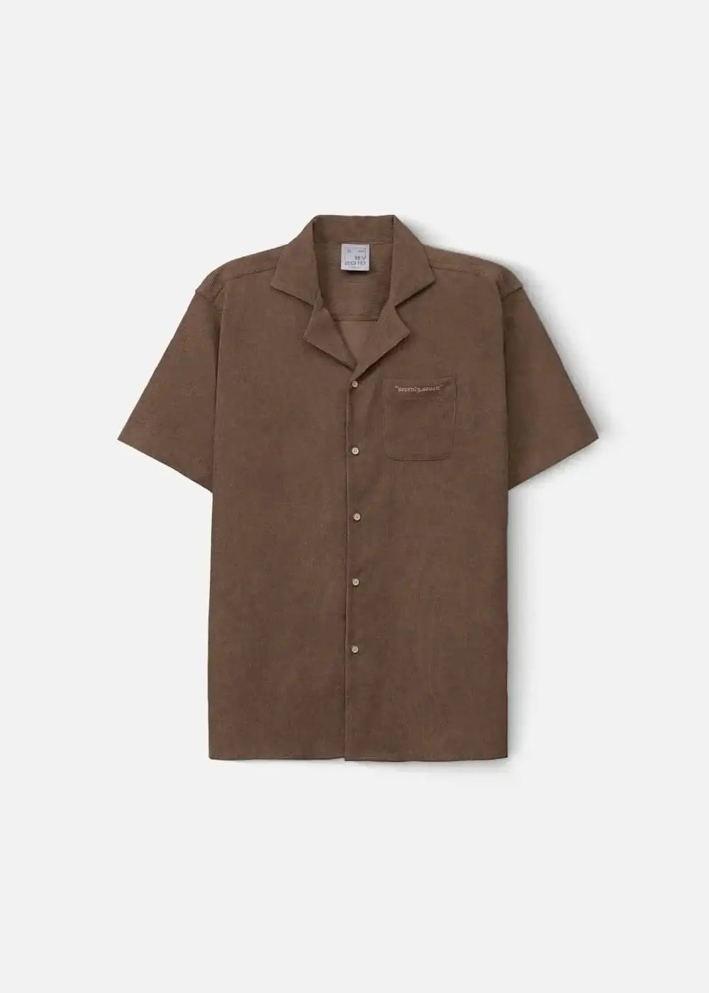 Áo Sơ Mi Cuban Corduroy Ít Nhăn Seventy Seven 23 Nâu Đậm - YaMe.vn