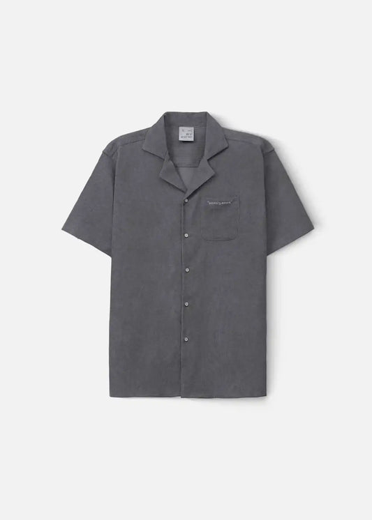 Áo Sơ Mi Cuban Corduroy Ít Nhăn Seventy Seven 23 Xám Đậm - YaMe.vn