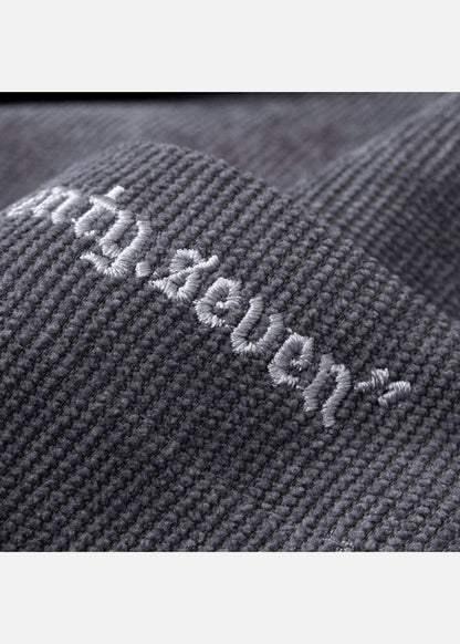 Áo Sơ Mi Cuban Corduroy Ít Nhăn Seventy Seven 23 Xám Đậm - YaMe.vn