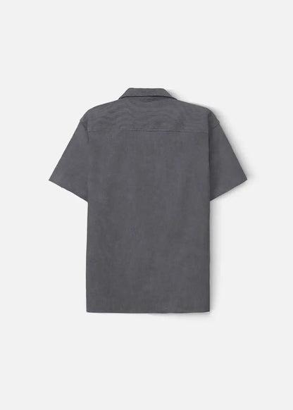Áo Sơ Mi Cuban Corduroy Ít Nhăn Seventy Seven 23 Xám Đậm - YaMe.vn