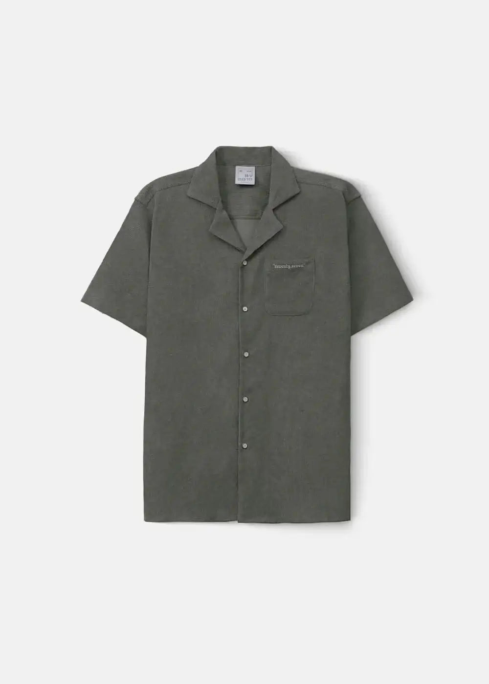 Áo Sơ Mi Cuban Corduroy Ít Nhăn Seventy Seven 23 Xanh Lá Đậm - YaMe.vn