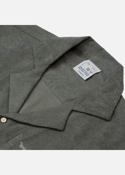 Áo Sơ Mi Cuban Corduroy Ít Nhăn Seventy Seven 23 Xanh Lá Đậm - YaMe.vn