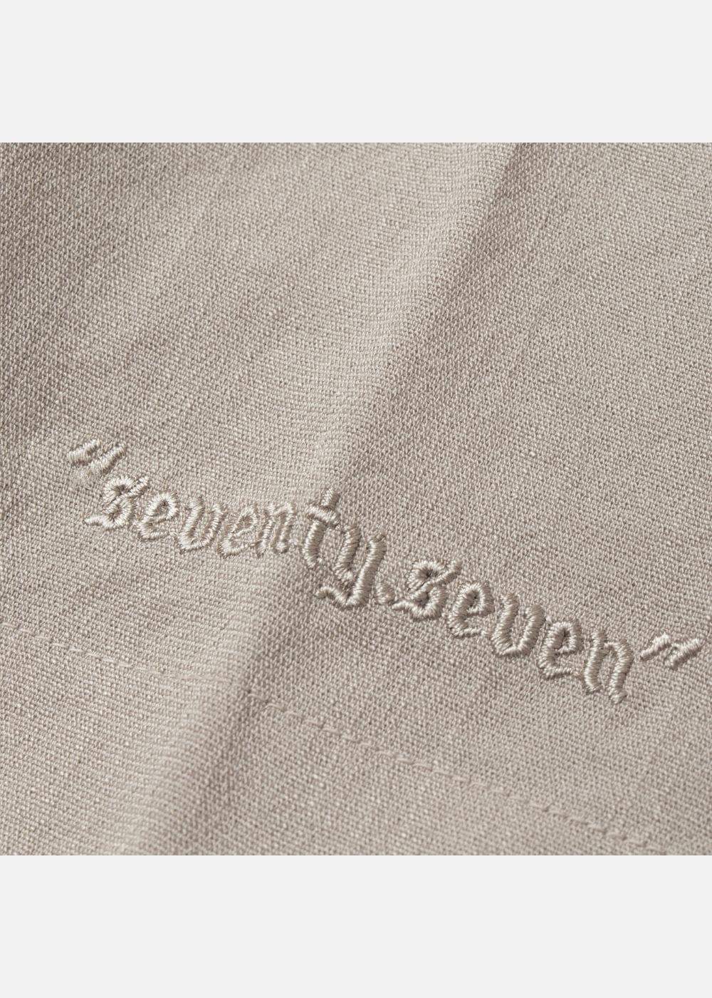 Áo Sơ Mi Cổ Trụ Linen Thoáng mát Seventy Seven 24 Nâu Nhạt - YaMe.vn