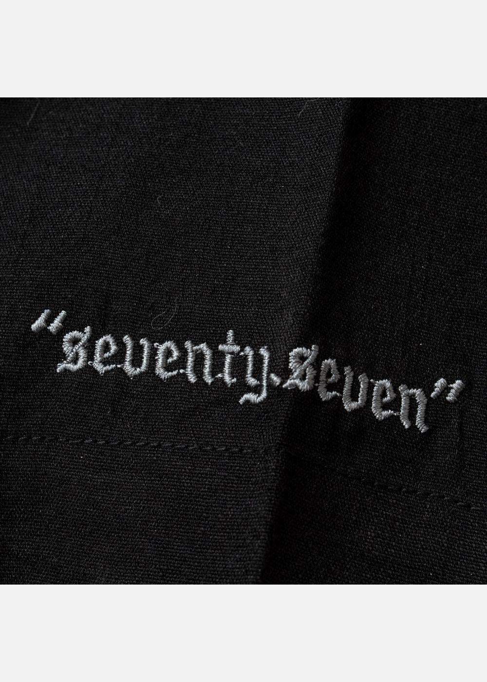 Áo Sơ Mi Cổ Trụ Linen Thoáng mát Seventy Seven 24 Đen - YaMe.vn
