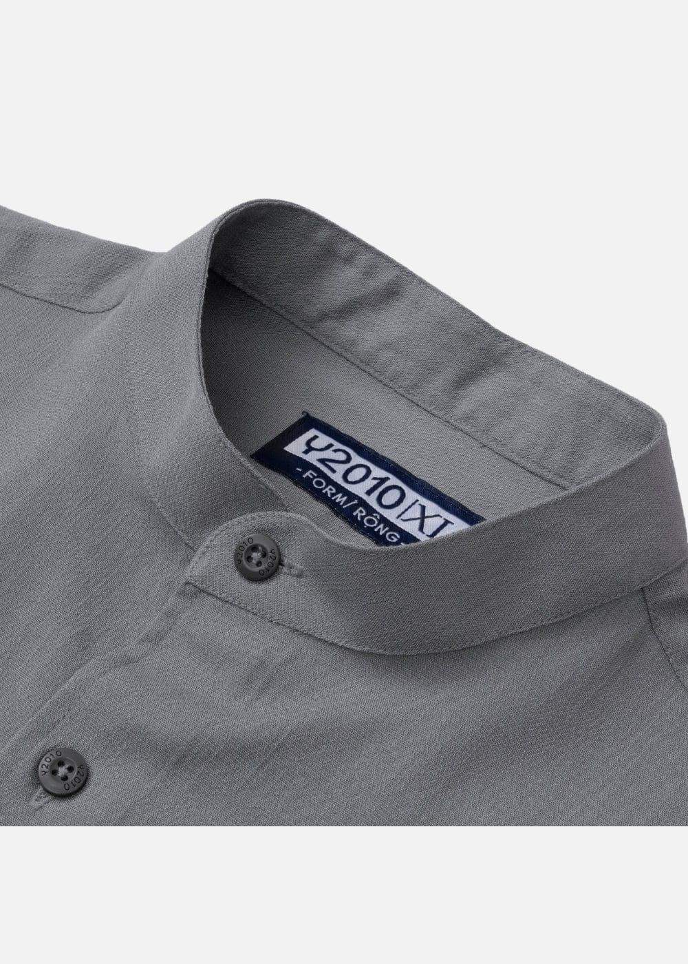 Áo Sơ Mi Cổ Trụ Linen Thoáng mát Seventy Seven 24 Xám - YaMe.vn