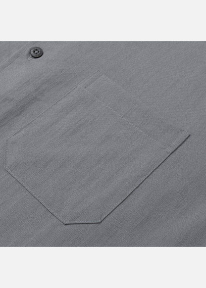 Áo Sơ Mi Cổ Trụ Linen Thoáng mát Seventy Seven 24 Xám - YaMe.vn