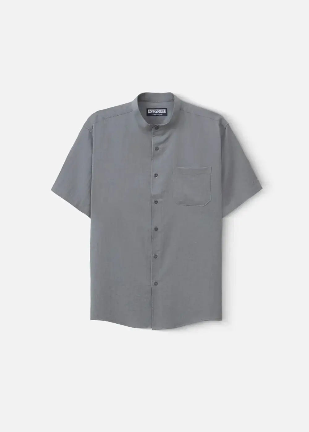Áo Sơ Mi Cổ Trụ Linen Thoáng mát Seventy Seven 24 Xám - YaMe.vn