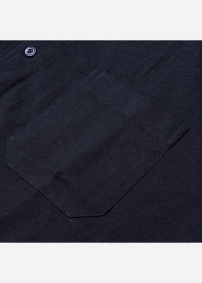 Áo Sơ Mi Cổ Trụ Linen Thoáng mát Seventy Seven 24 Xanh Dương Đậm - YaMe.vn