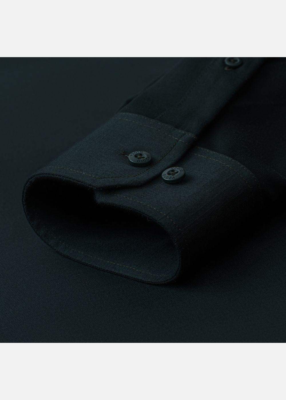Áo Sơ Mi Tay Dài Slubbed Bamboo The CEO 009 Xanh Lá Đậm - YaMe.vn