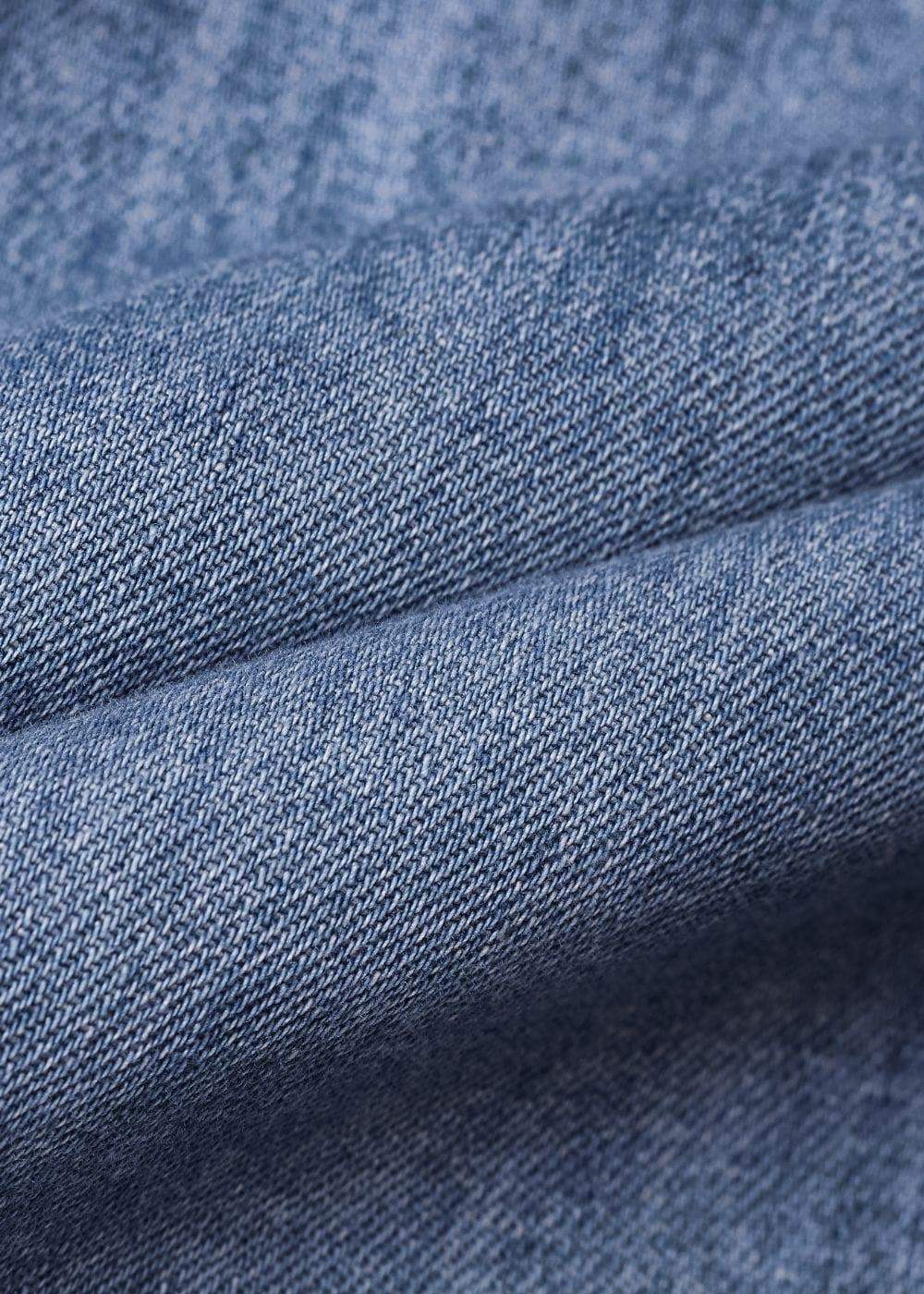 Áo Sơ Mi Jean Tay Ngắn Mềm Oversized The Original 002 Xanh Dương Nhạt - YaMe.vn