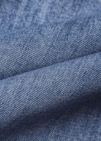 Áo Sơ Mi Jean Tay Ngắn Mềm Oversized The Original 002 Xanh Dương Nhạt - YaMe.vn