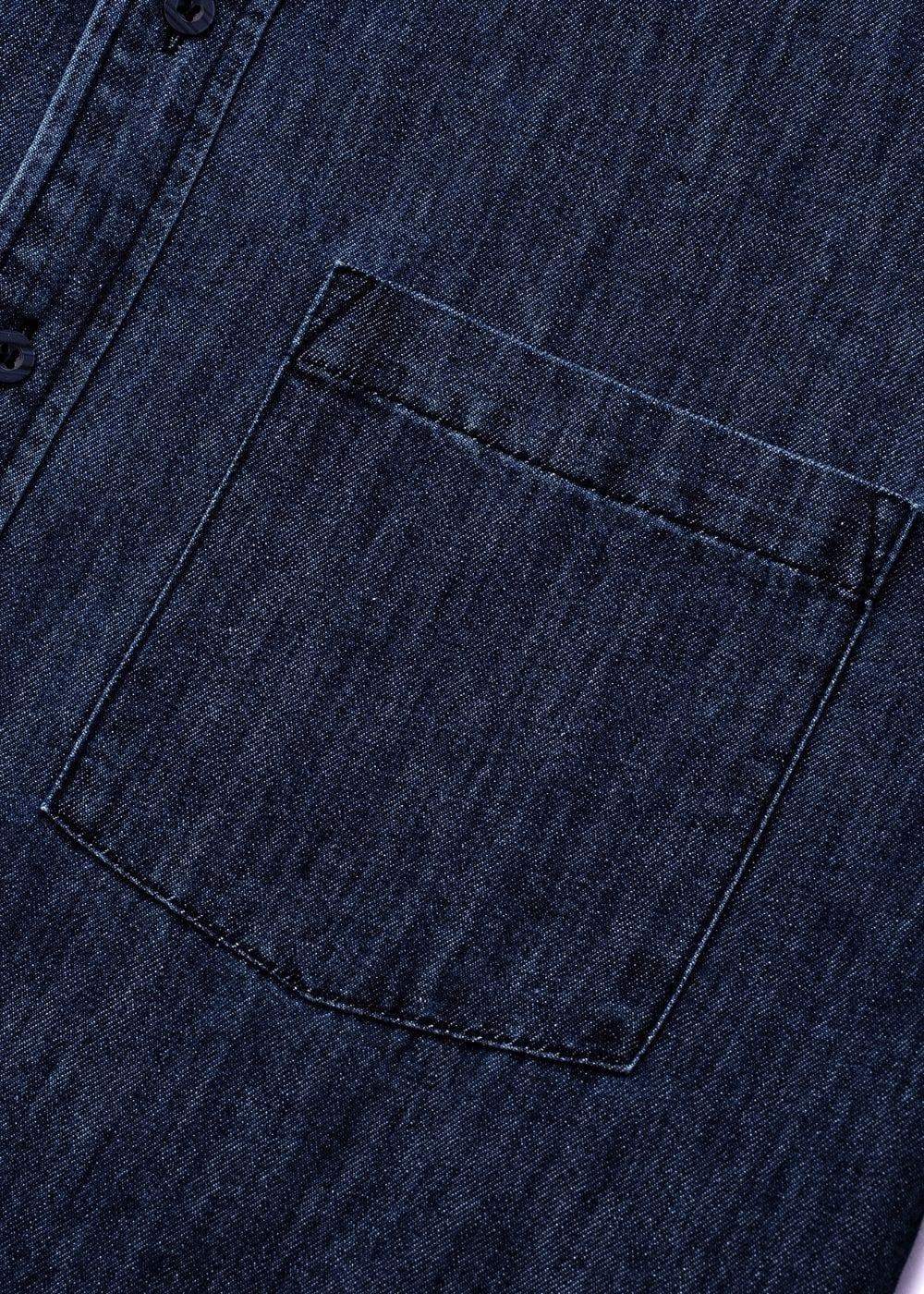 Áo Sơ Mi Jean Tay Dài Oversized The Original M051 Xanh Dương Đậm - YaMe.vn