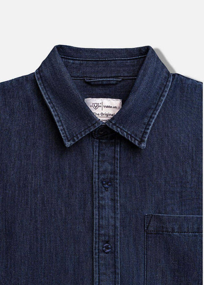 Áo Sơ Mi Jean Tay Dài Oversized The Original M051 Xanh Dương Đậm - YaMe.vn