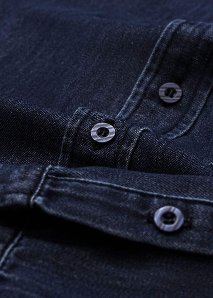 Áo Sơ Mi Jean Tay Dài Oversized The Original M051 Xanh Dương Đậm - YaMe.vn