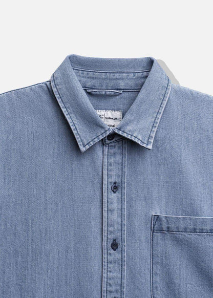 Áo Sơ Mi Jean Tay Dài Oversized The Original M051 Xanh Dương Nhạt - YaMe.vn