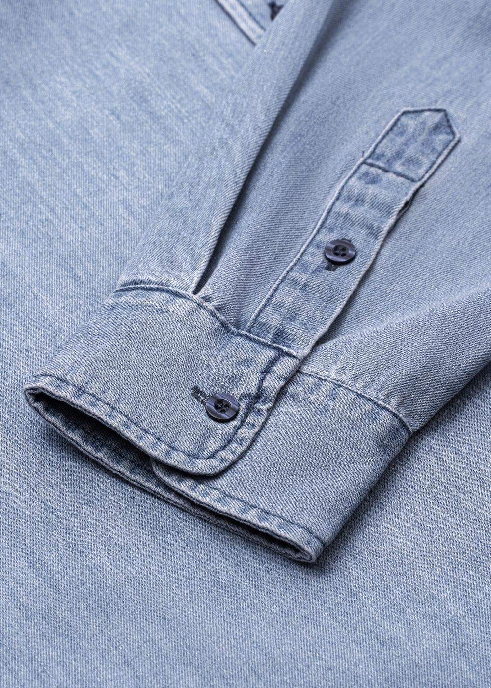 Áo Sơ Mi Jean Tay Dài Oversized The Original M051 Xanh Dương Nhạt - YaMe.vn