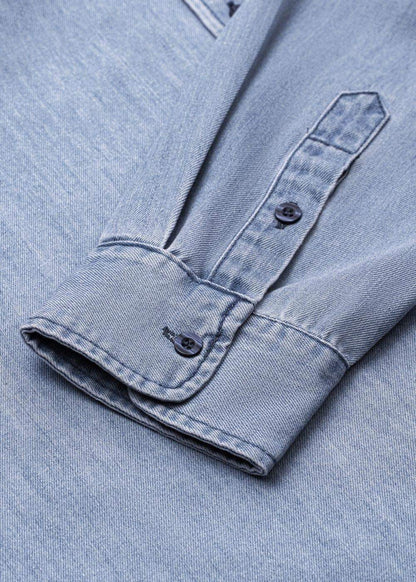 Áo Sơ Mi Jean Tay Dài Oversized The Original M051 Xanh Dương Nhạt - YaMe.vn