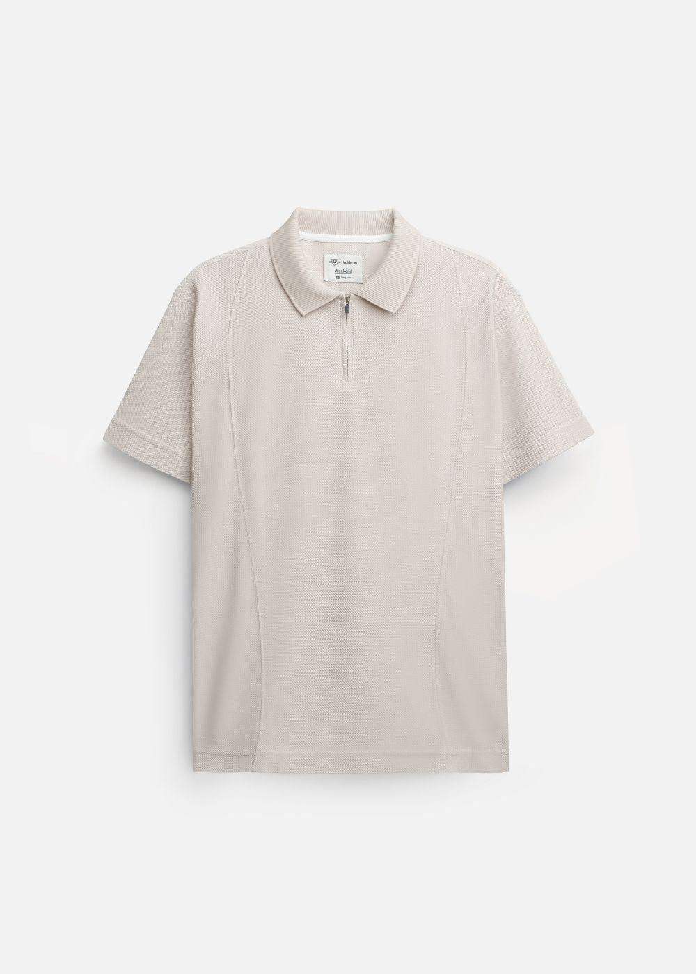 Áo Thun Polo Mesh Jacquard Thoáng Khí The Weekend 032 Be - YaMe.vn