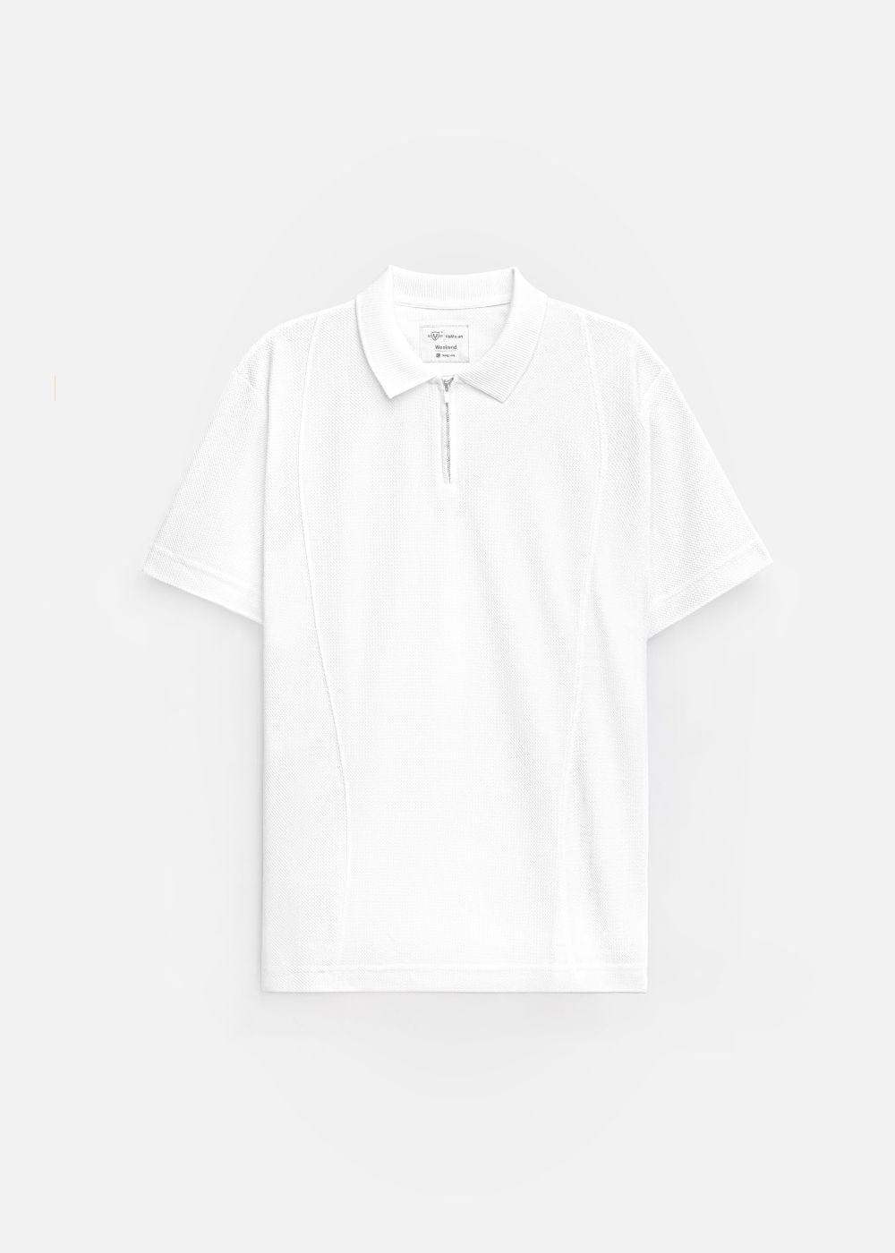 Áo Thun Polo Mesh Jacquard Thoáng Khí The Weekend 032 Trắng - YaMe.vn