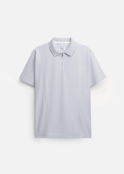 Áo Thun Polo Mesh Jacquard Thoáng Khí The Weekend 032 Xám - YaMe.vn