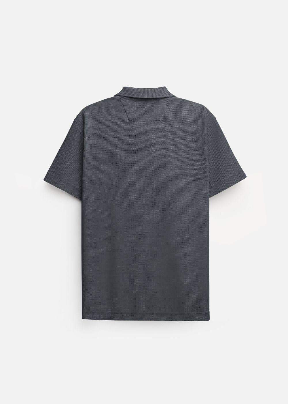 Áo Thun Polo Mesh Jacquard Thoáng Khí The Weekend 032 Xám Đậm - YaMe.vn