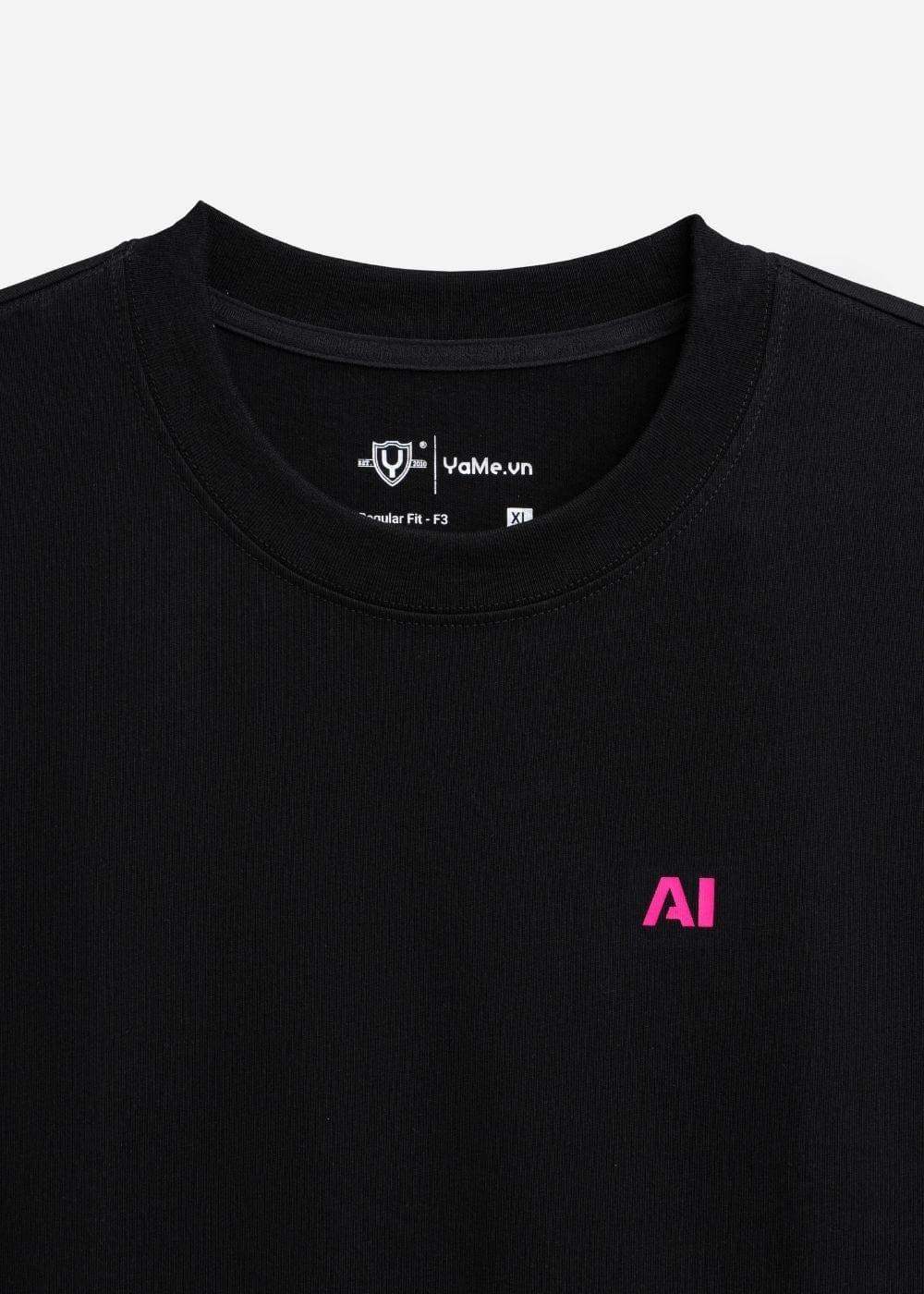 Áo Thun Neon AI No Style M202 Đen - YaMe.vn