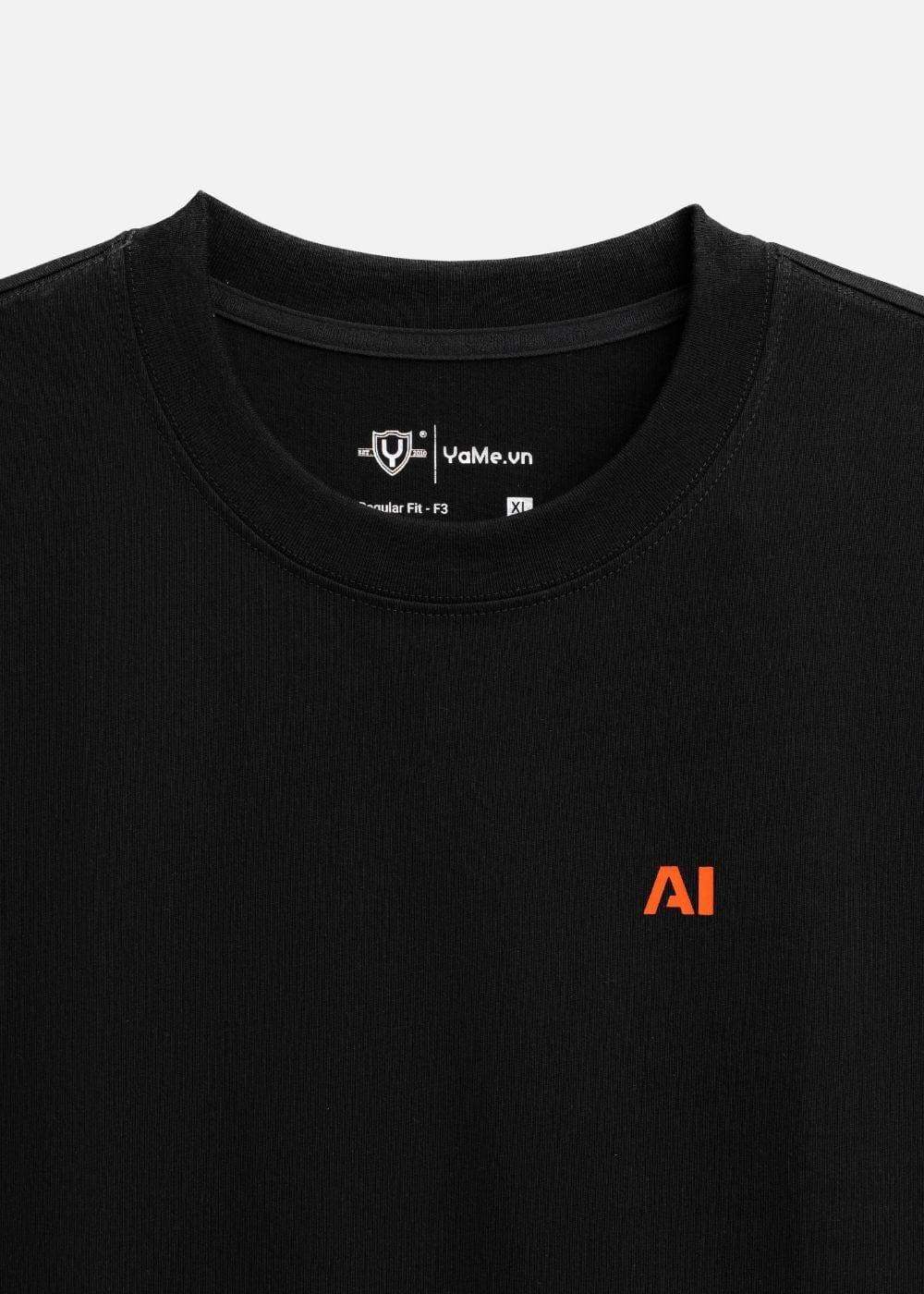 Áo Thun Neon AI No Style M205 Đen - YaMe.vn