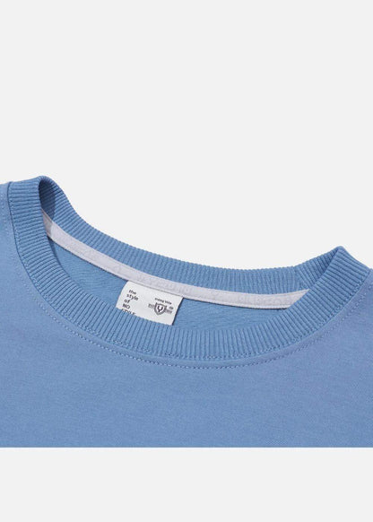 Áo Thun Sweater Cotton Co Giãn No Style M19 Xanh Dương Nhạt - YaMe.vn
