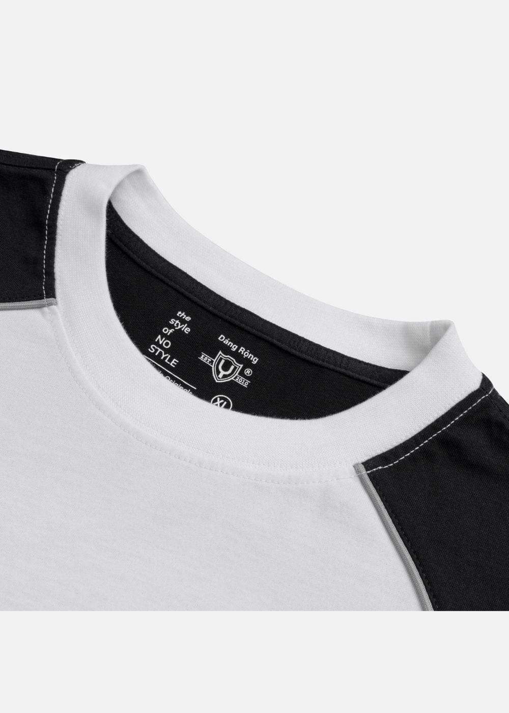 Áo Thun Cotton Phối Màu Mềm Mịn Thoáng Mát No Style M2 Trắng Đen - YaMe.vn
