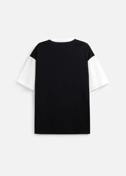 Áo Thun Cotton Phối Màu Mềm Mịn Thoáng Mát No Style M2 Trắng Đen - YaMe.vn
