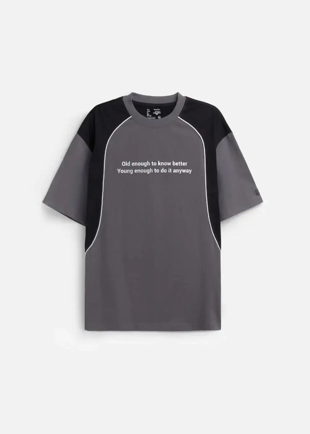 Áo Thun Cotton Phối Màu Mềm Mịn Thoáng Mát No Style M2 Xám Đen - YaMe.vn