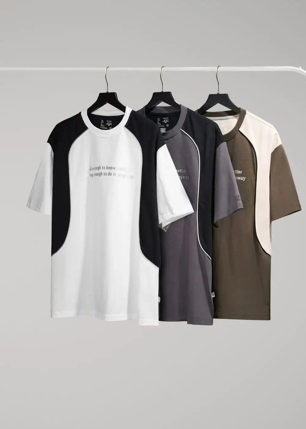 Áo Thun Cotton Phối Màu Mềm Mịn Thoáng Mát No Style M2 Xám Đen - YaMe.vn