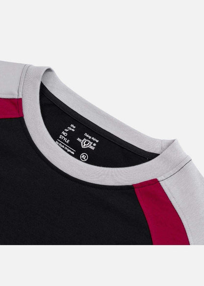 Áo Thun Cotton Mềm Mịn Phối Màu No Style M3 Đen Xám - YaMe.vn