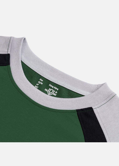 Áo Thun Cotton Mềm Mịn Phối Màu No Style M3 Xanh Lá Đậm - YaMe.vn