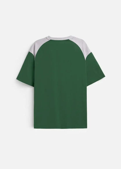 Áo Thun Cotton Mềm Mịn Phối Màu No Style M3 Xanh Lá Đậm - YaMe.vn
