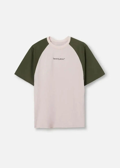 Áo Thun Raglan Phối Màu Seventy Seven 03 Be Xanh Lá - YaMe.vn